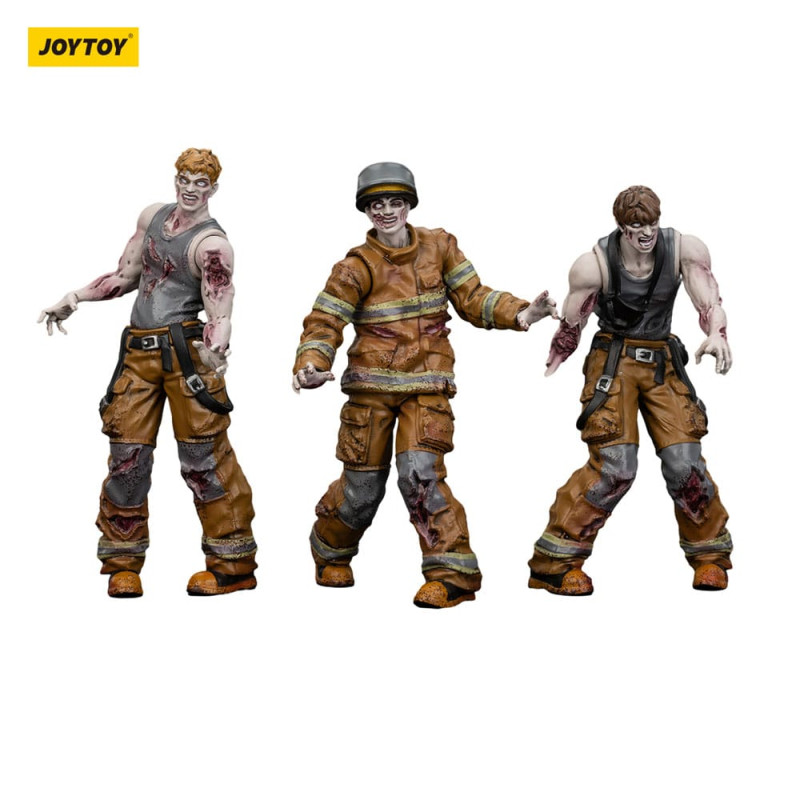 Zombie Dark Source Action Figures 3-Pack Firefighters 8 cm 8