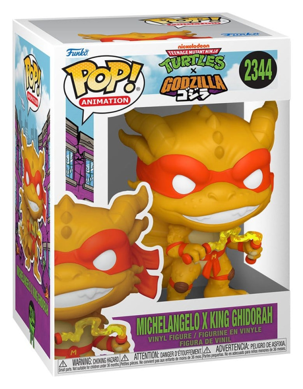 Godzilla x Turtles POP! Animation Vinyl Figure Michelangelo X Ghidorah 9 cm 1