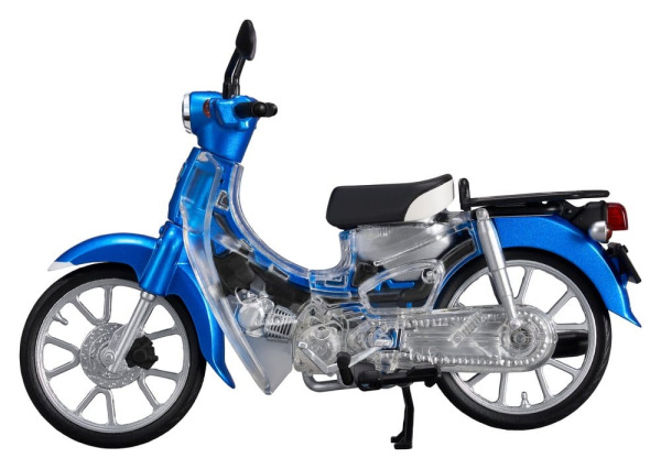 Honda Kaitanics Plastic Model Kit Super Cub 110 Glint Wave Blue Metalic 6