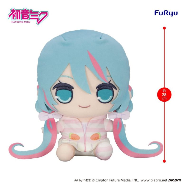 Hatsune Miku Kyurumaru Big Plush Figure Rabbit Ear Hood Pajama 28 cm 1