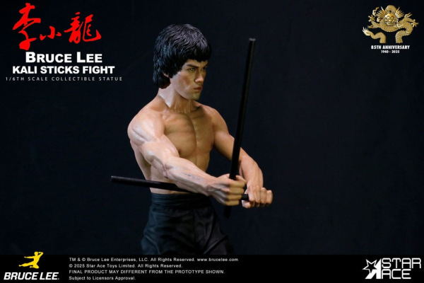 Enter the Dragon Movie Statue 1/6 Bruce Lee Kali Sticks Fight Normal Basement Version 30 cm 2