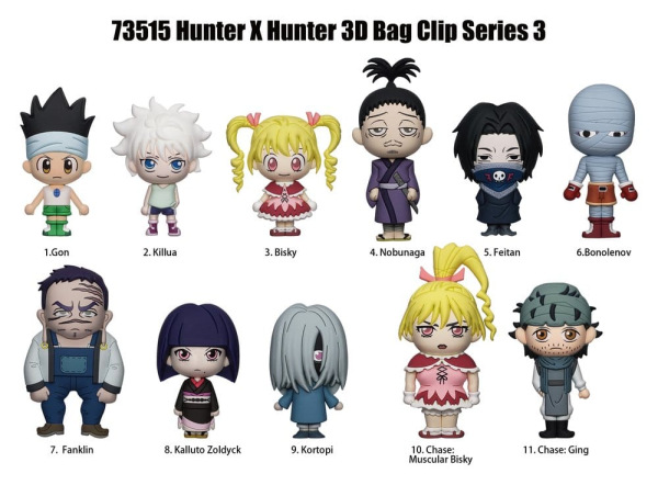 Hunter x Hunter 3D PVC Bag Clips Series 3 Display (24) 1