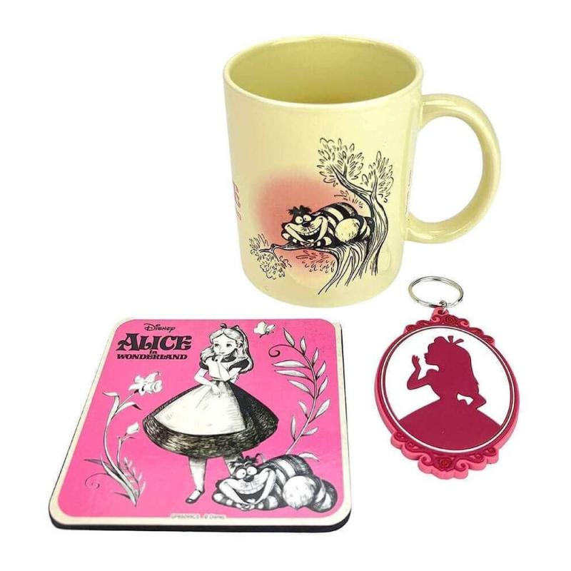 Disney Mug, Coaster and Keychain Set Alice in Wonderland Vintage