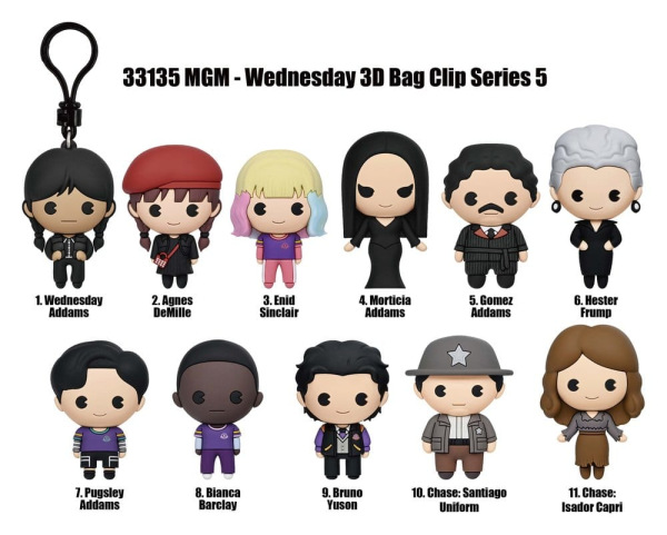 Wednesday 3D Foam Bag Clips Series 5 Display (24) 2