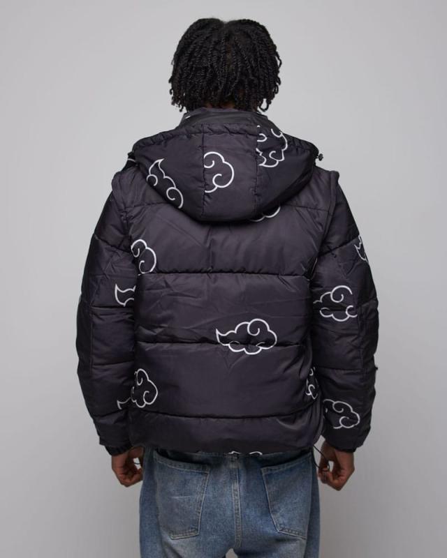 Naruto Puffer Jacket Akatsuki White Size M