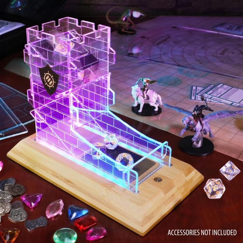 Enhance Tabletop Series LED Dice Tower with Dice Set Clear 1