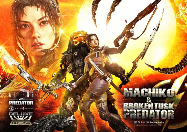 Aliens vs. Predator (Comic) Ultimate Premium Masterline Statue 1/4 Machiko & Broken Tusk Predator De 1