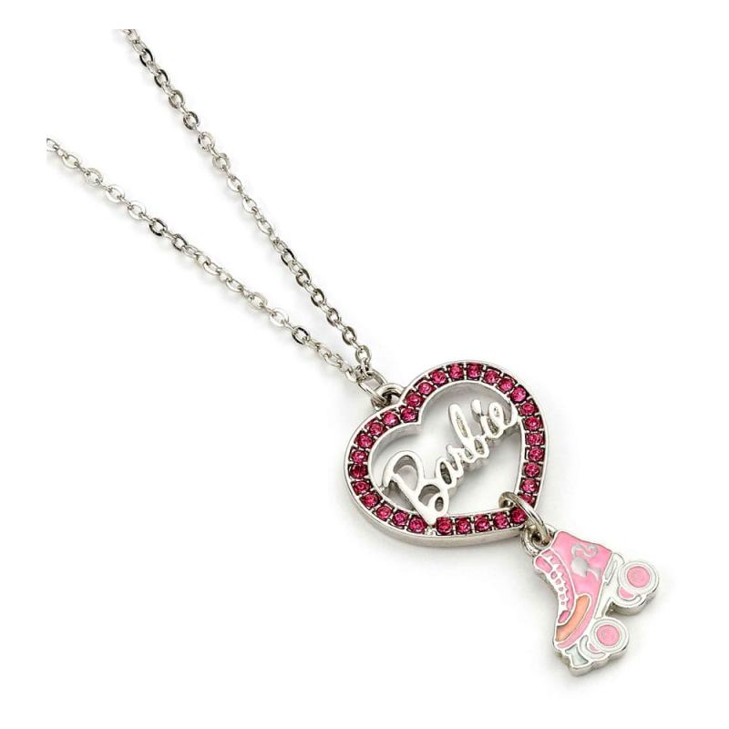 Barbie Pendant & Necklace Crystal Heart and Roller Skate