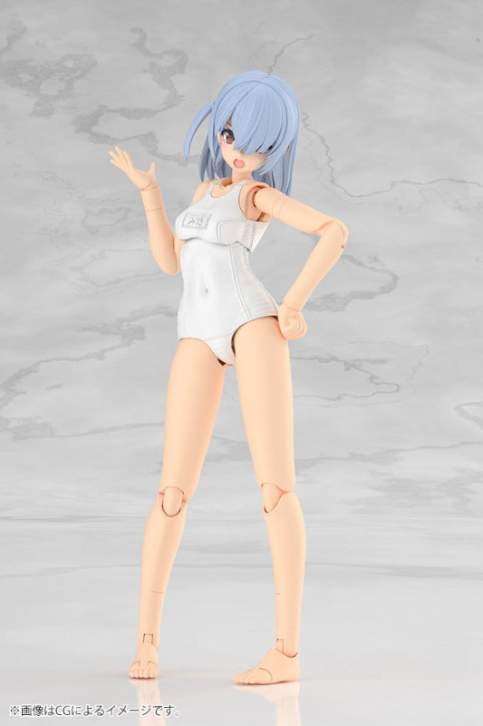 Frame Arms Girl Plastic Model Kit Mizuki School Swimsuits White Ver. 16 cm 7