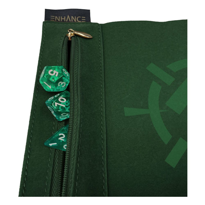 Enhance Tabletop Roll on a Scroll Bag with Dice Green 3