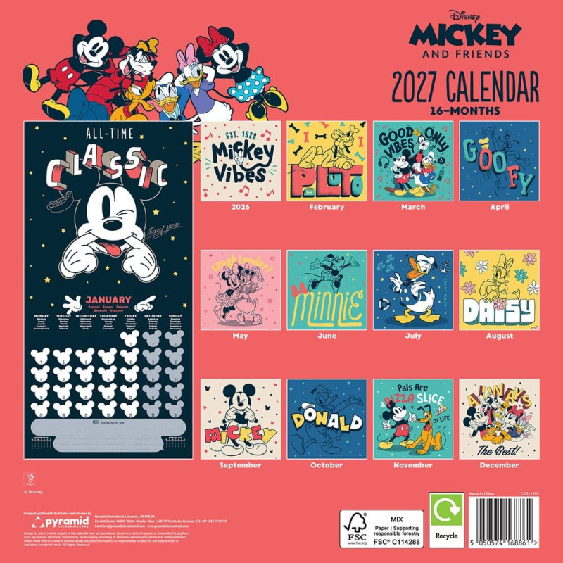 Mickey & Friends Calendar 2027 30 x 30 cm 1