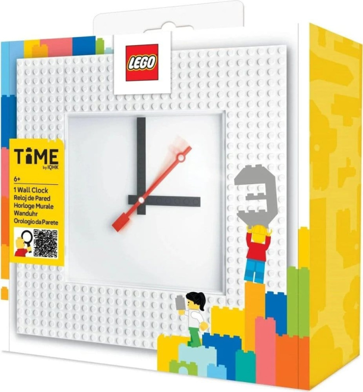Lego Wall Clock Time by IQHK White 2