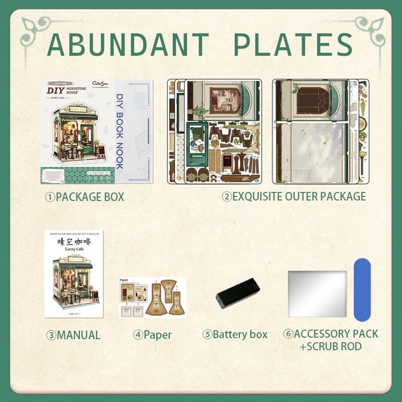 Miniature House Model Kit Sunny Cafe 20 x 16 cm 6