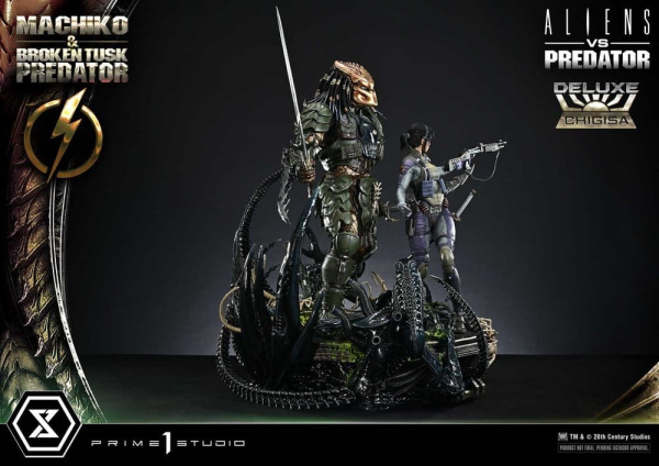 Aliens vs. Predator (Comic) Ultimate Premium Masterline Statue 1/4 Machiko & Broken Tusk Predator De 14