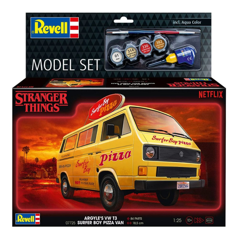 Stranger Things Model Kit Set 1/25 VW T3 Bus Surfer Boy (Aqua Color) 19 cm 3