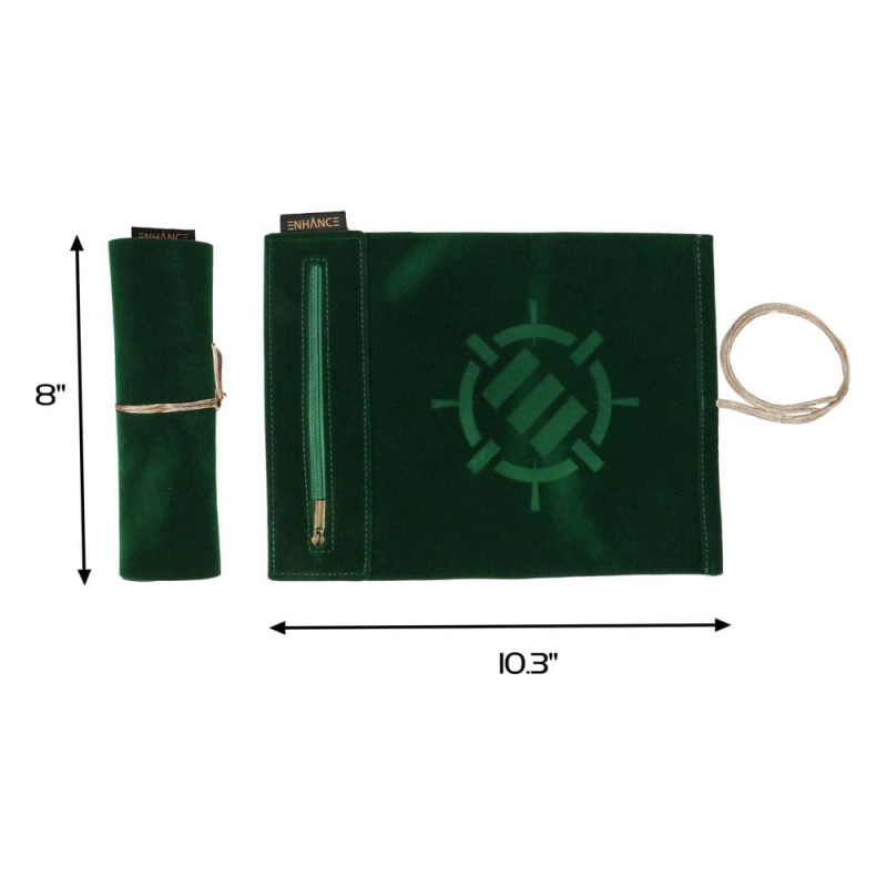 Enhance Tabletop Roll on a Scroll Bag with Dice Green 1