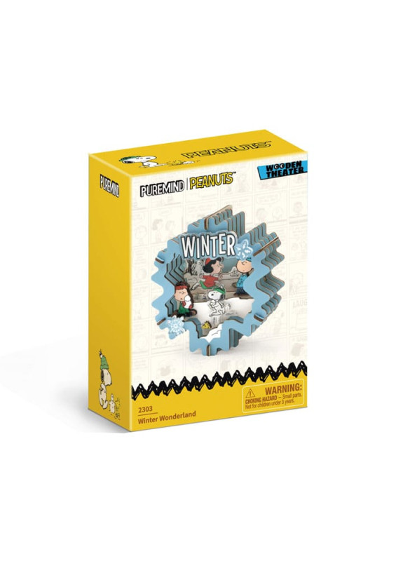 Peanuts Puremind Model Kit Wooden Theater Winter Wonderland 2
