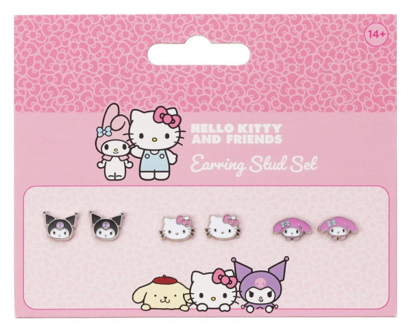 Sanrio Stud Earring Set Hello Kitty, Kuromi and My Melody