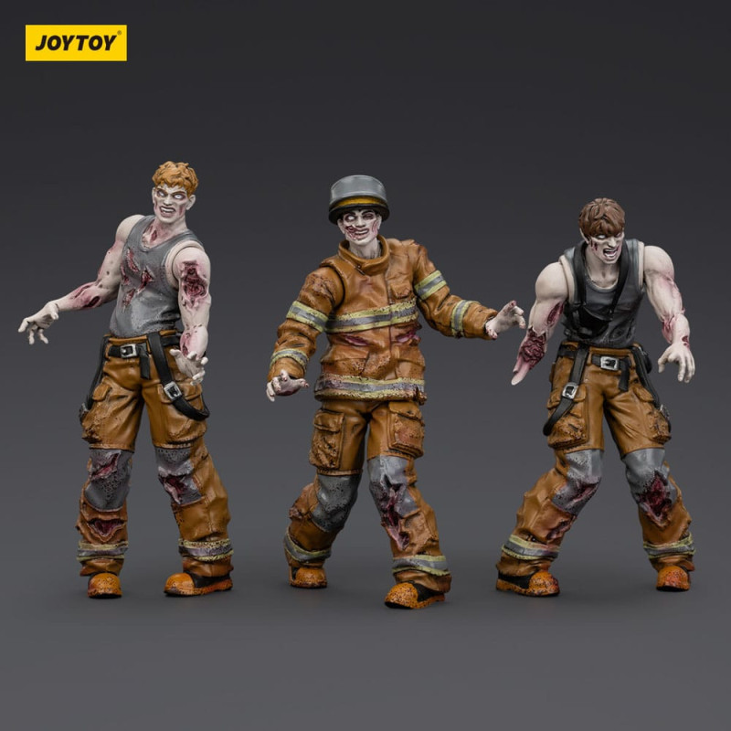 Zombie Dark Source Action Figures 3-Pack Firefighters 8 cm 2