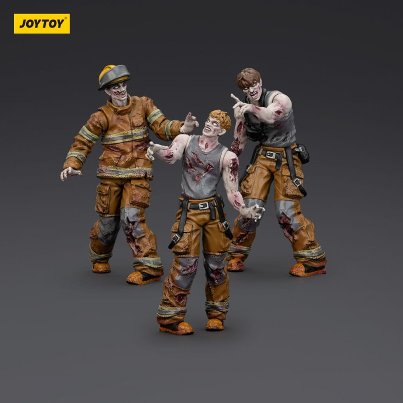 Zombie Dark Source Action Figures 3-Pack Firefighters 8 cm 1