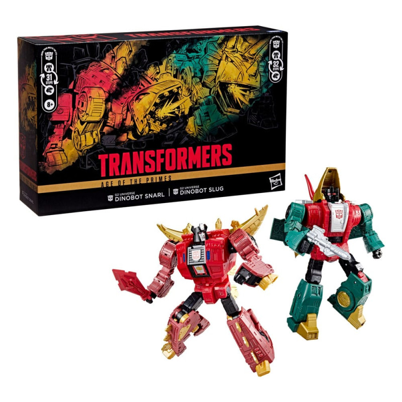 Transformers Age of the Primes Leader Class Action Figure G2 Universe Dinobots Snarl & Slug 19 cm 2