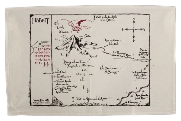 The Hobbit Tea Towel Thorins Map 72 cm