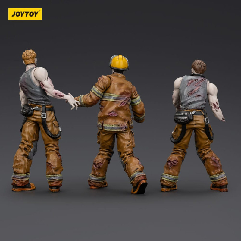 Zombie Dark Source Action Figures 3-Pack Firefighters 8 cm 3