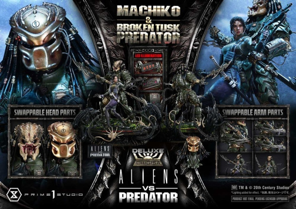 Aliens vs. Predator (Comic) Ultimate Premium Masterline Statue 1/4 Machiko & Broken Tusk Predator De 9