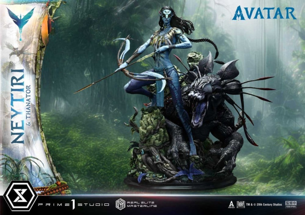 Avatar (Film) Real Elite Masterline Series Statue 1/4 Neytiri & Thanator 75 cm 1