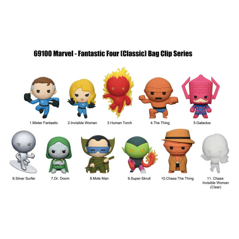 Marvel – Fantastic Four Classic 3D PVC Bag Clips Series 1 Blind Bag Display (24) 2