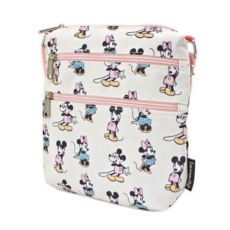 Disney by Loungefly Passport Bag Pastel Minnie Mickey AOP 1