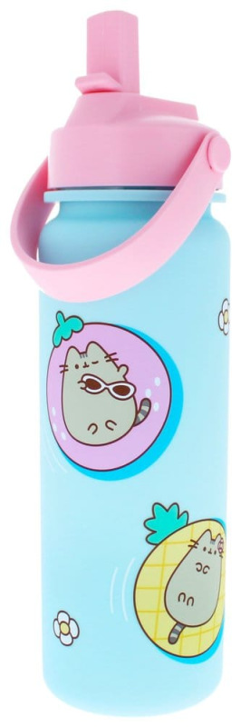 Pusheen Water Bottle Flip Top By The Pool Blue 2