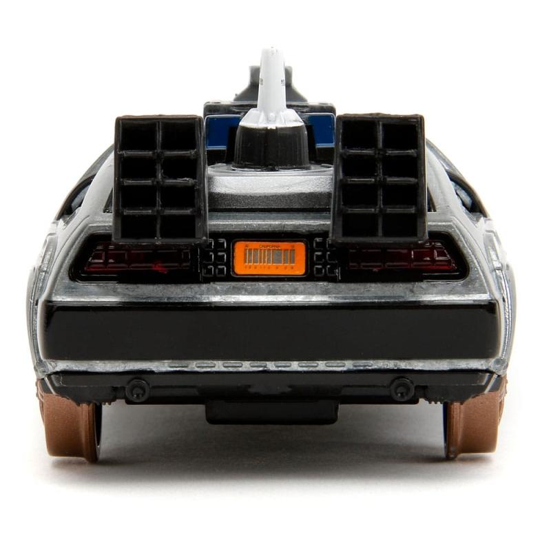 Back to the Future III Hollywood Rides Diecast Model 1/32 DeLorean Time Machine Railroad Wheels