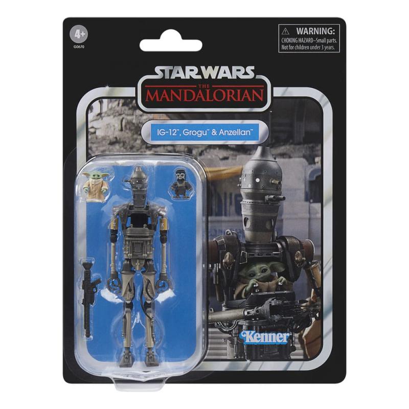 Star Wars: The Mandalorian Vintage Collection Action Figure 3-Pack IG-12, Grogu & Anzellan 10 cm 1