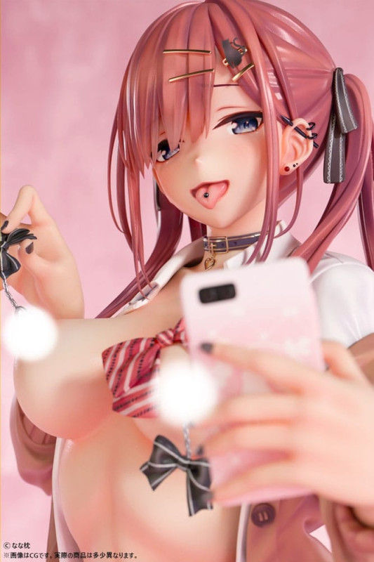 Original Character Statue 1/5 Red-Haired Gyaru-Chan Bare Face Ver. Illustration by Nanamakura 29 cm 3