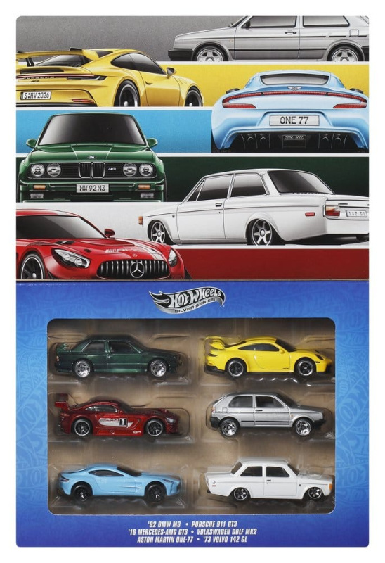 Hot Wheels Silver Series Die-Cast Vehicle 6-Pack 1/64 Euro Style 10