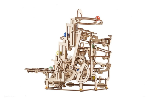 Ugears 3D Wooden Puzzle Marble Run Tiered Hoist 11