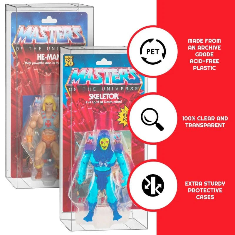PET Protectors 10-Pack for Masters of the Universe Origins Power Posing (Carded) Box Figures 1
