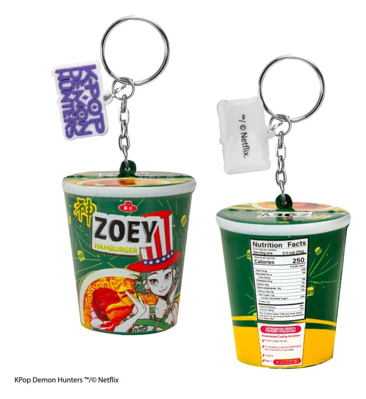 KPop Demon Hunters Squishy Keychain Zoey Hamburger Noodles 2