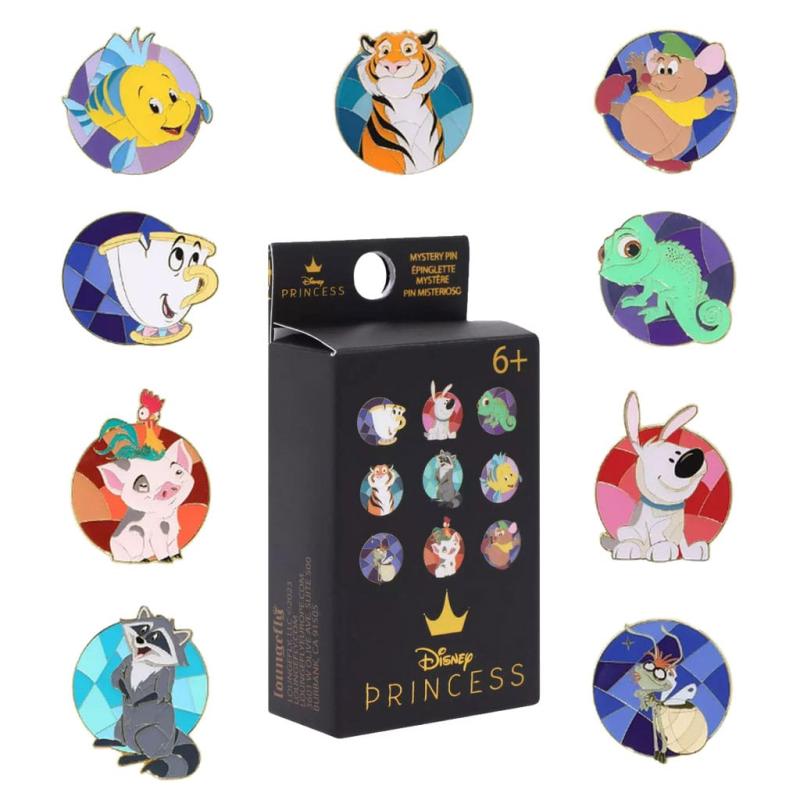 Disney by Loungefly Enamel Pins Blind Box Princess Animal Stain Glass Display (18)