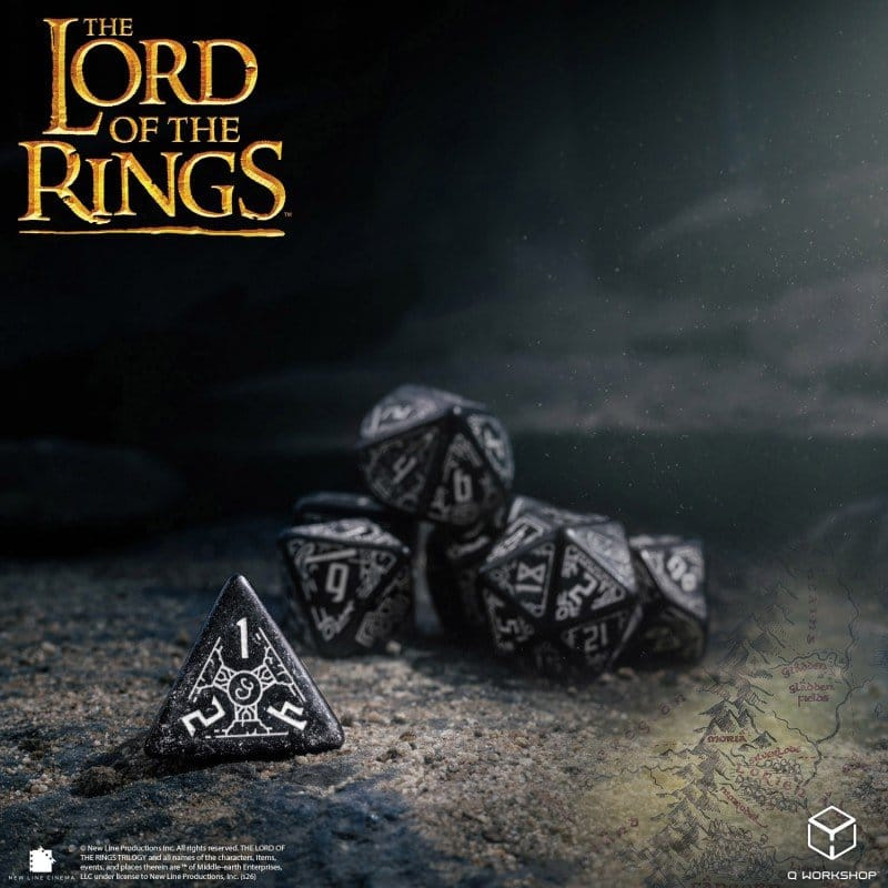 The Lord of the Rings Dice Set of 7 Moria (Glow in the Dark) 7