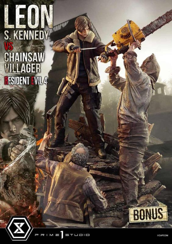 Resident Evil 4 Ultimate Premium Masterline Series Statue 1/4 Leon S. Kennedy vs. Chainsaw Villager 2