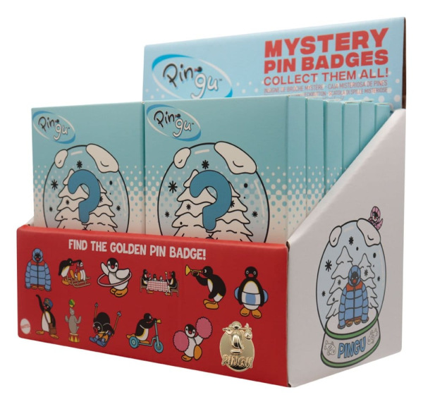 Pingu Mystery Pin Badges Blind Box Display (12) 1