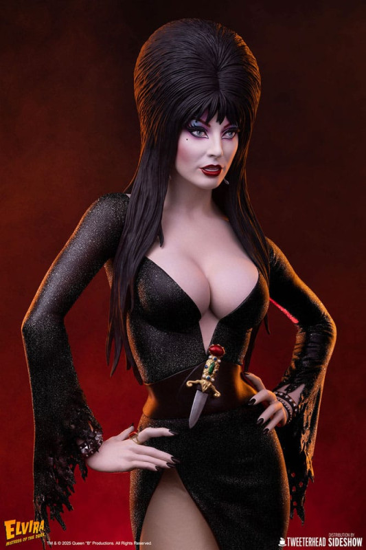 Elvira: Mistress of the Dark Maquette 1/4 Elvira (Black Glitter Dress) 48 cm 2