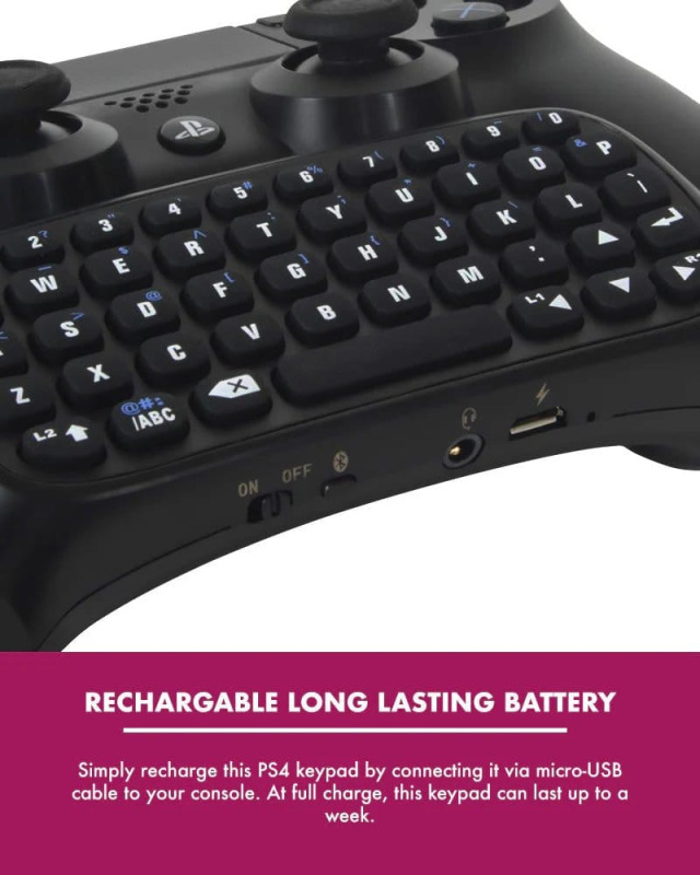 PlayStation 4 Mini Keyboard / Chatpad Bluetooth Wireless 3