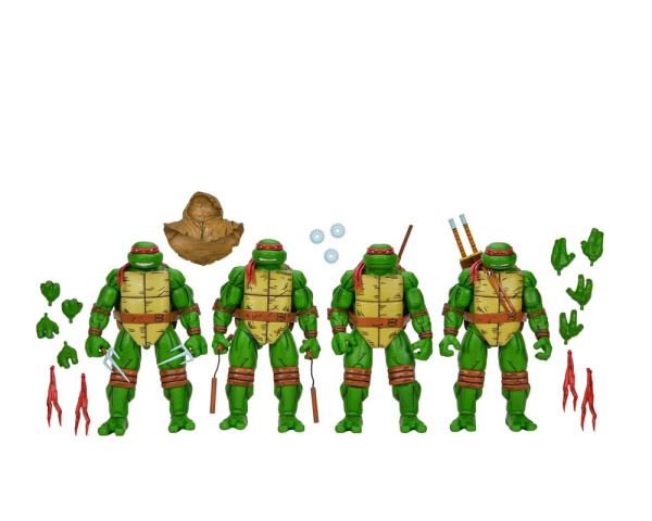 Teenage Mutant Ninja Turtles (Mirage Comics) 4-Pack Action Figures Leonardo, Raphael, Michelangelo, 7