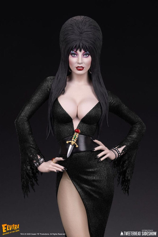 Elvira: Mistress of the Dark Maquette 1/4 Elvira (Black Glitter Dress) 48 cm 5