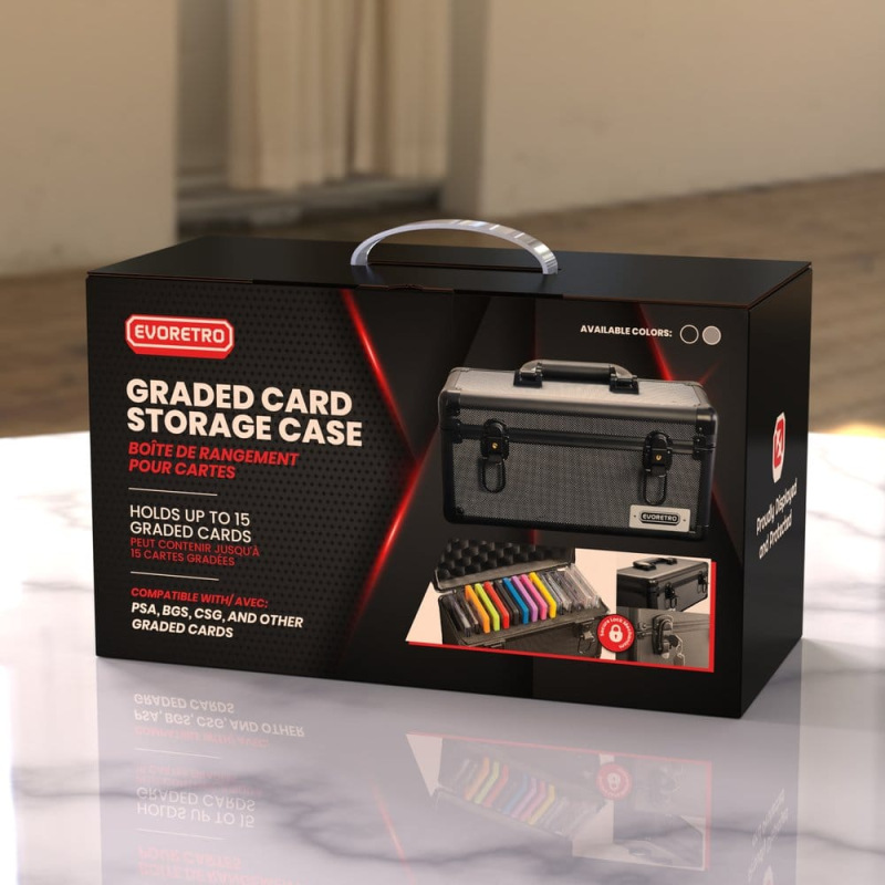 Evoretro Trading Card Storage Box for 15 Slabs Gray 33.9 x 13.4 cm 4