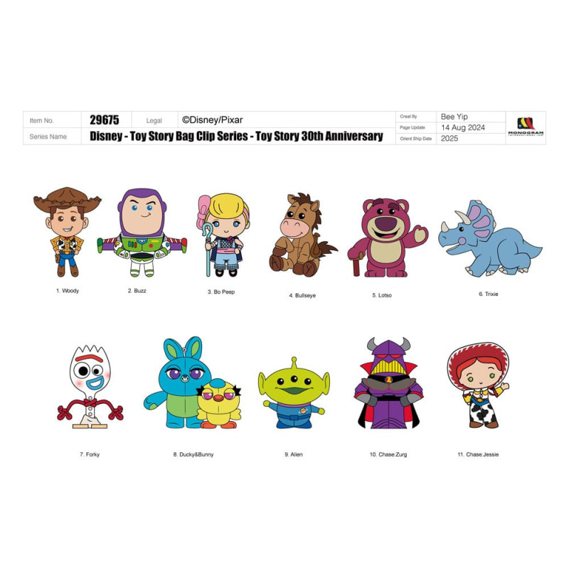 Toy Story 3D PVC Bag Clips 30th Anniversary Series 67 Display (24)
