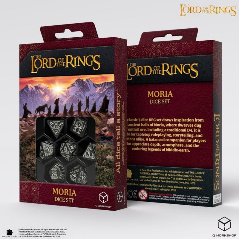 The Lord of the Rings Dice Set of 7 Moria (Glow in the Dark) 4